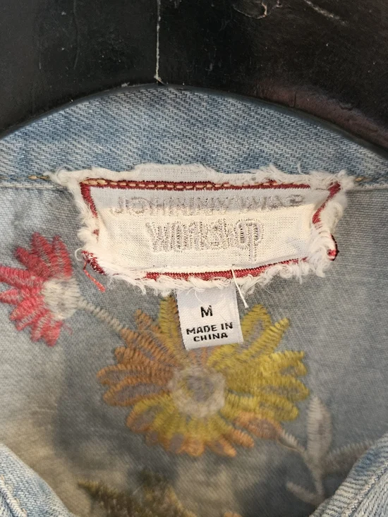 Johnny Was Embroidered Light Blue Denim Women's Jeans Jacket - Picture 3 of 10